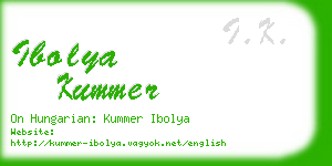 ibolya kummer business card
